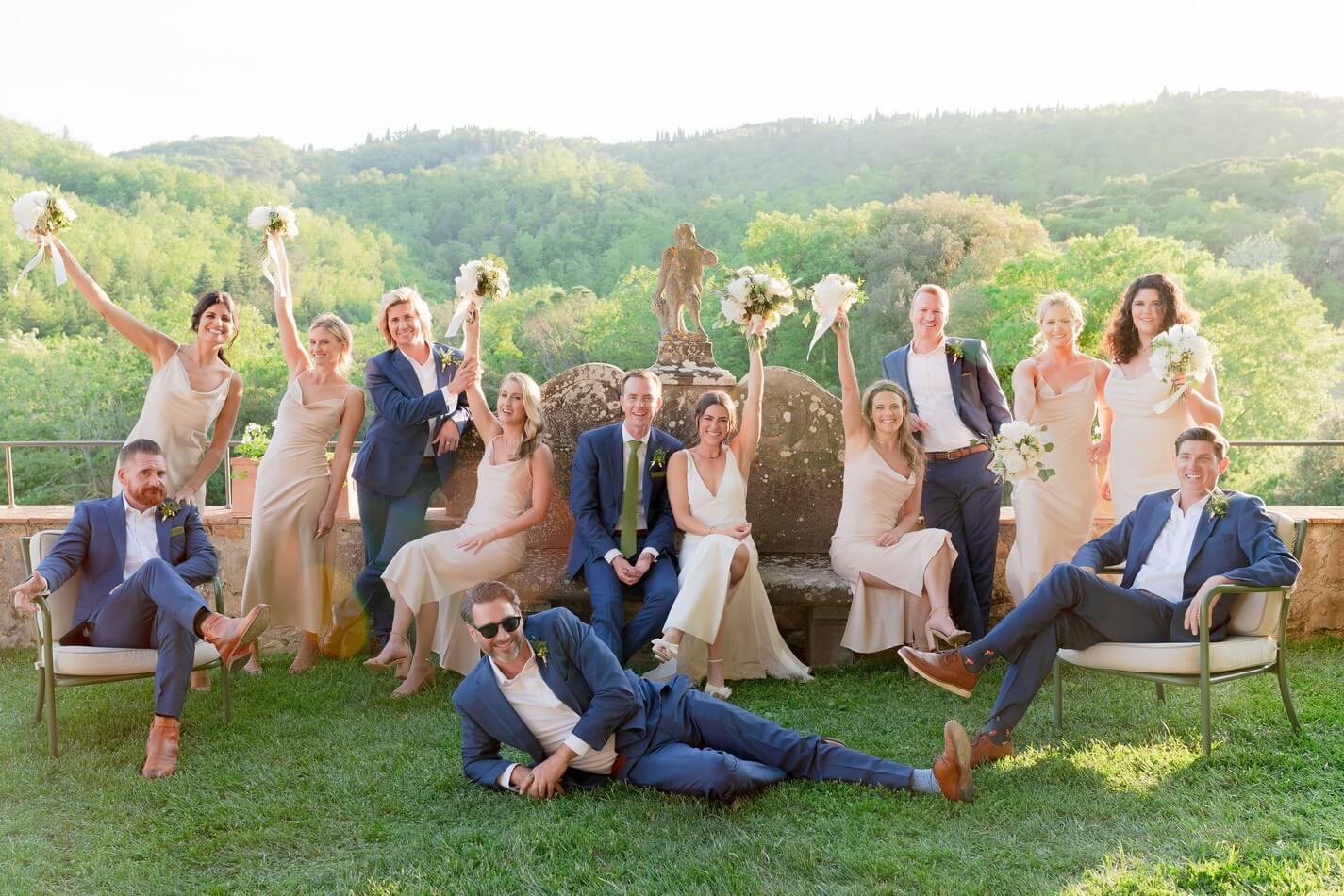 Wedding with friends in Tuscany overlooking Chianti Hills