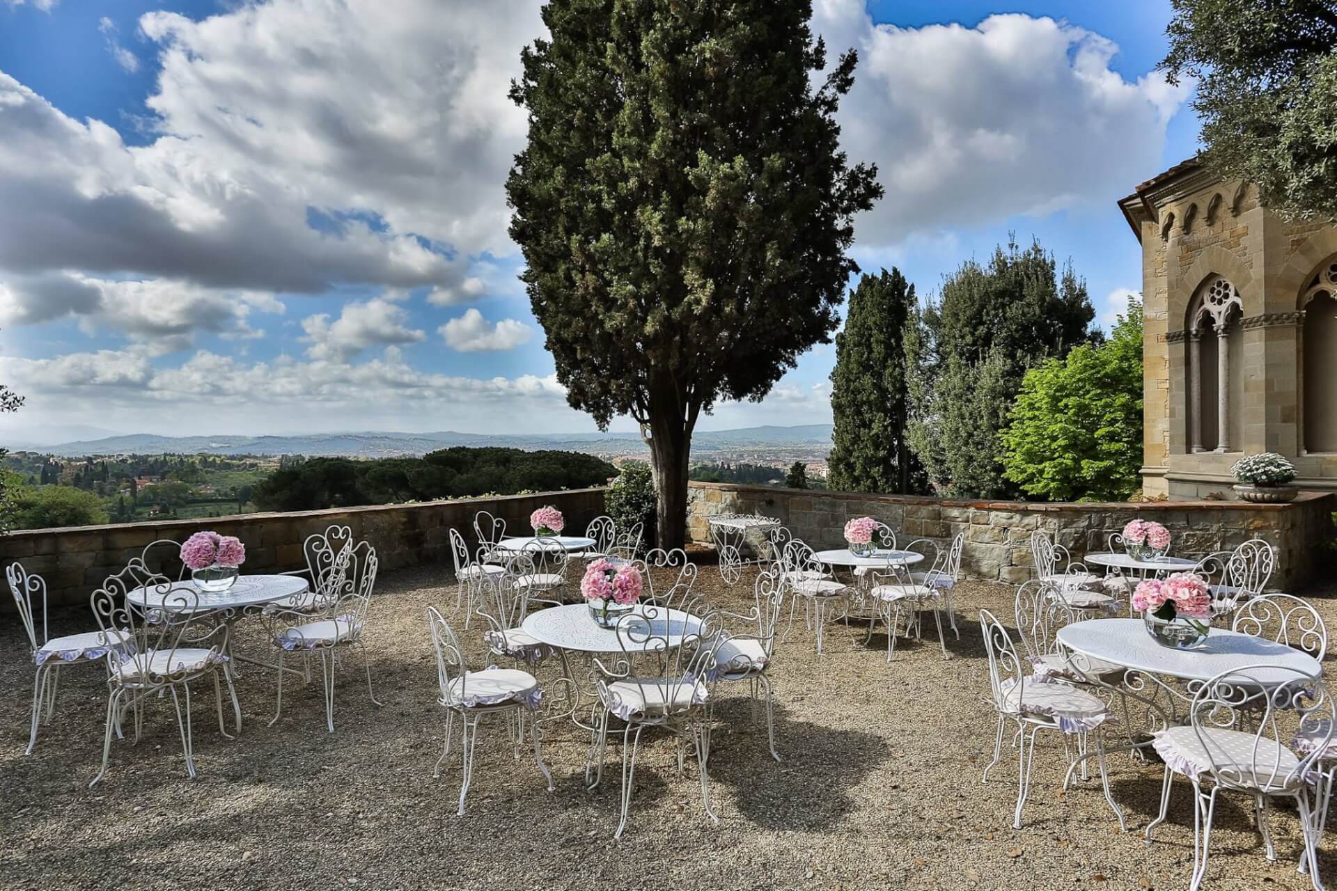 chairs view fontanelle wedding tuscany