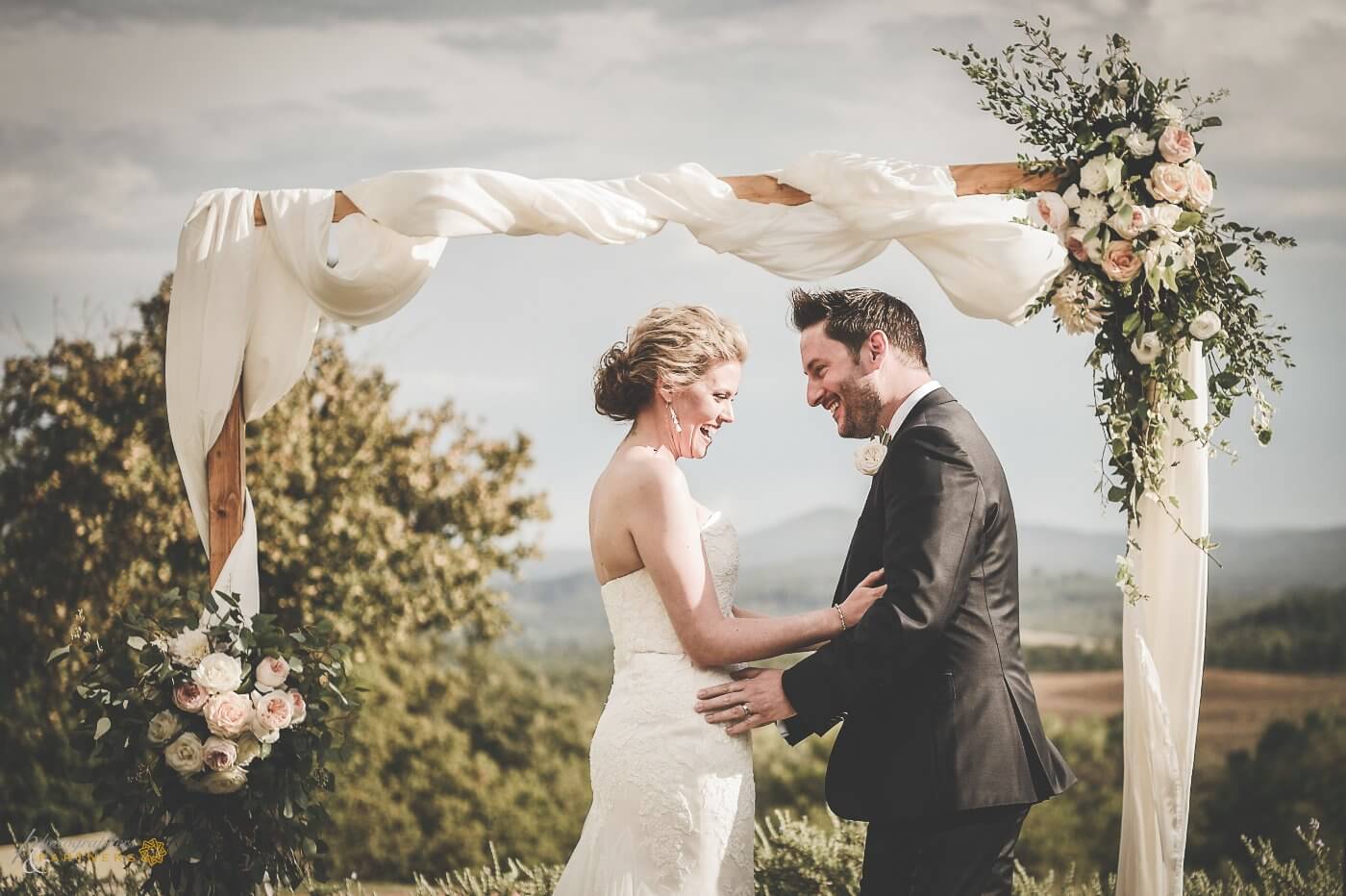 ceremony and reception in an old farm hamlet