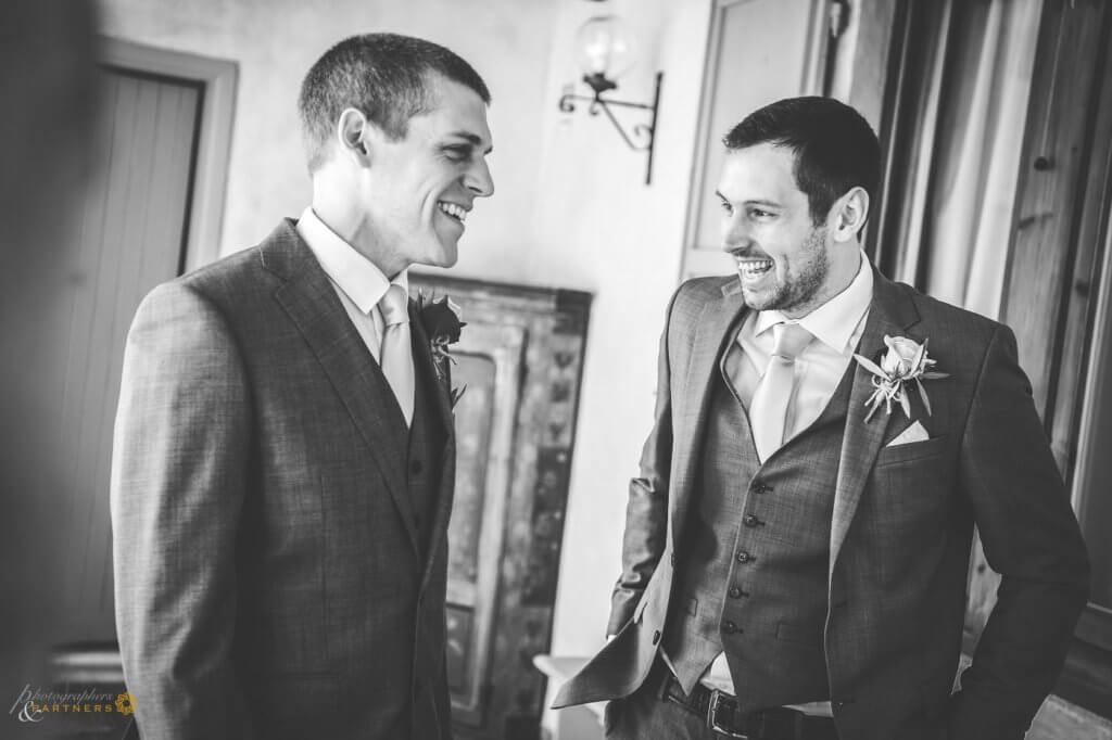 The groom prepares for the ceremony