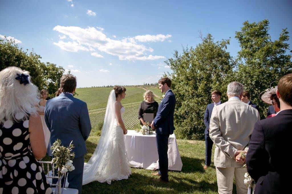 Caroline & Richard ceremony overlooking the vines