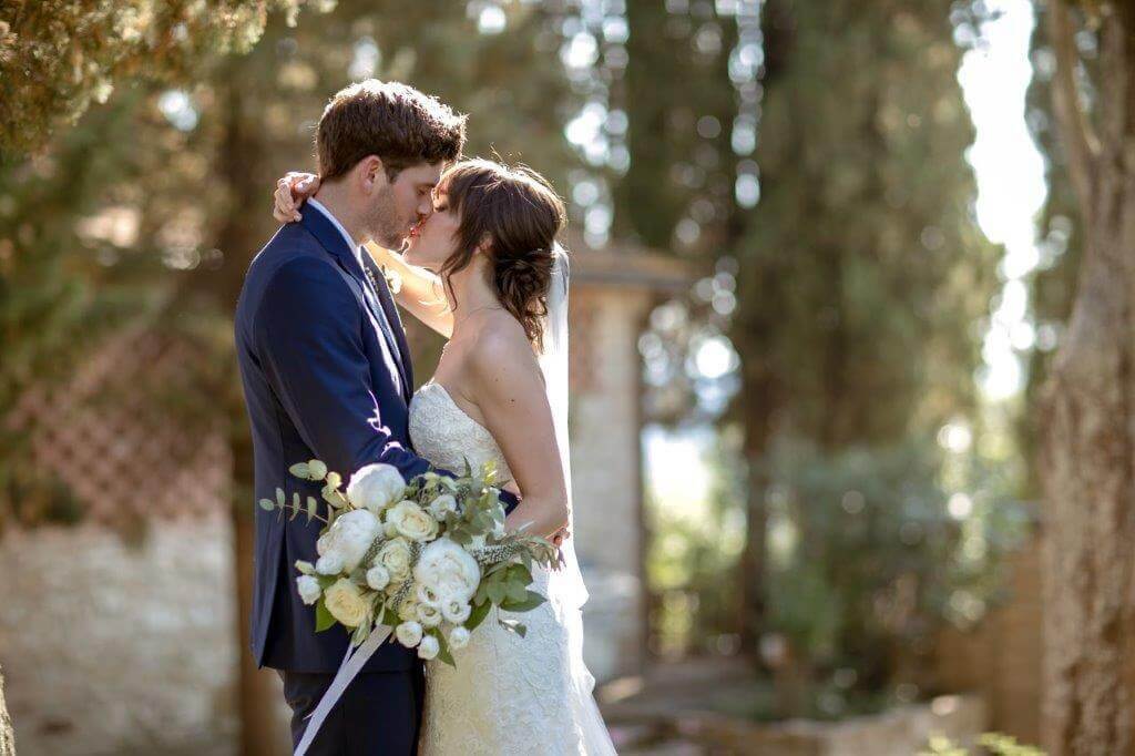 romantic wedding in a winery