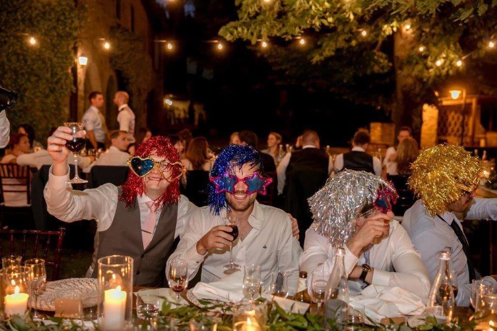 Guests have fun during dinner