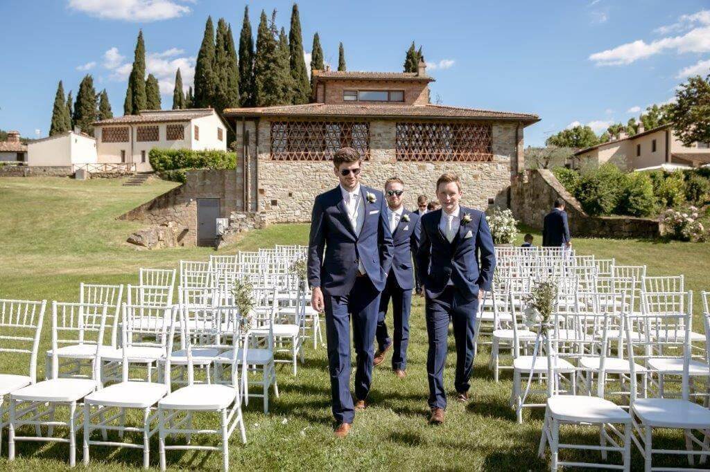 Groom arrive at the ceremony