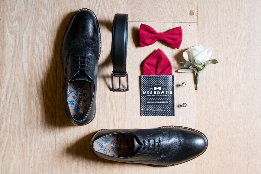 Shoes and tie of the groom