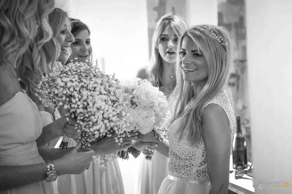 The bride is ready for the ceremony