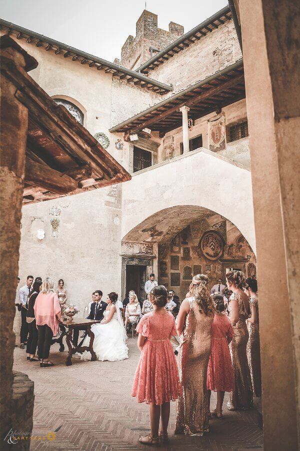 Hollie & Dean during the wedding ceremony