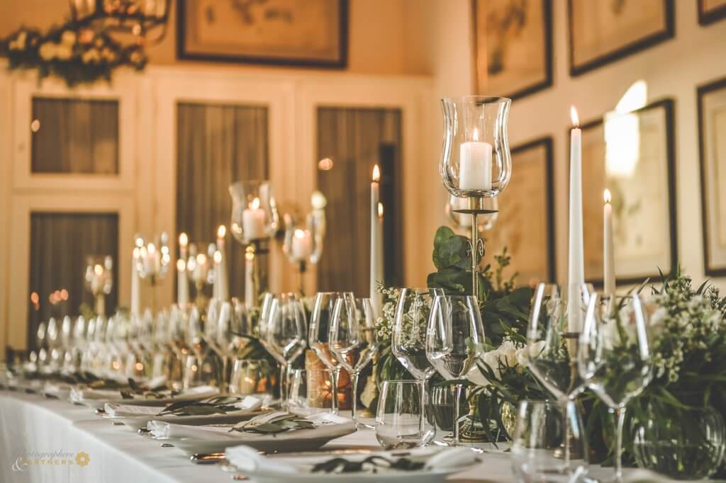 The table is ready for the wedding reception