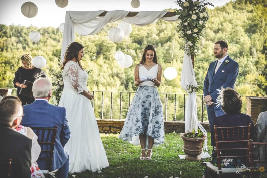 A guest read a speech during the ceremony