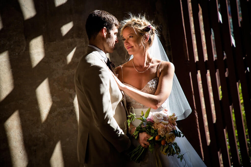 The newlyweds have a romantic moment after the ceremony