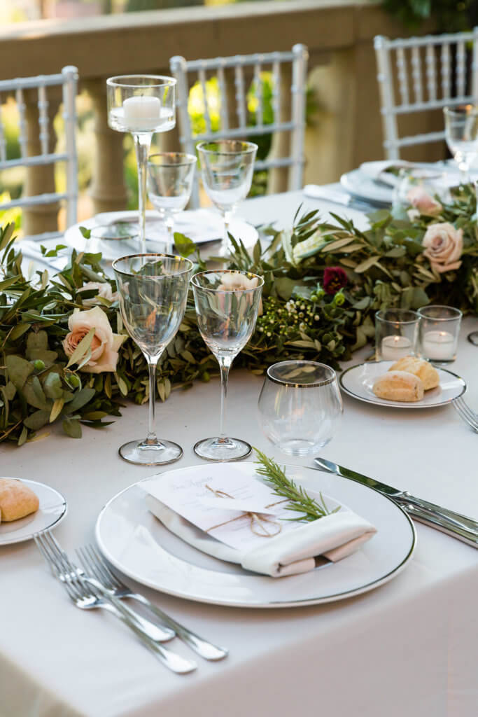 The table is ready for the wedding reception