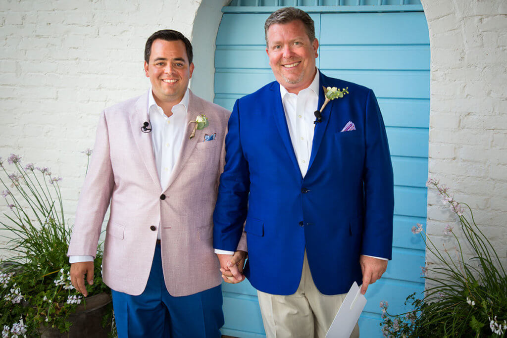 Tim and Dan are ready for the ceremony