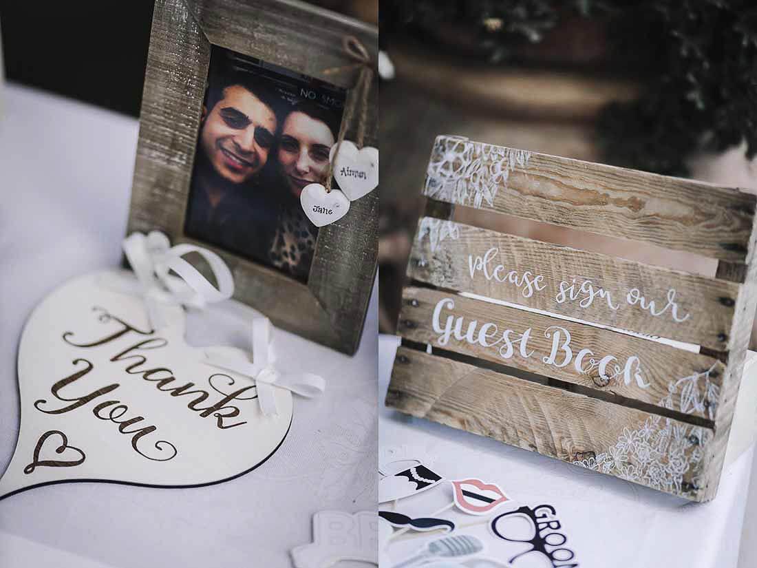 Jane & Aimun guest book wedding