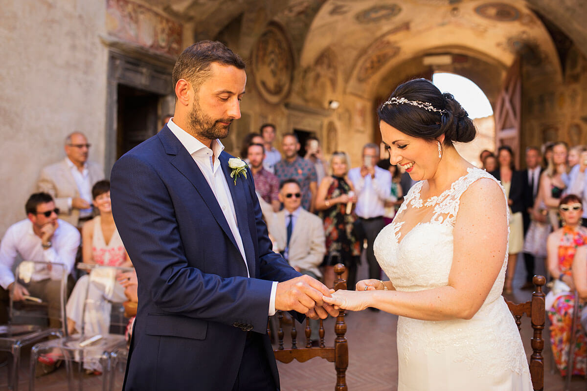 Anya & James exchange the wedding rings