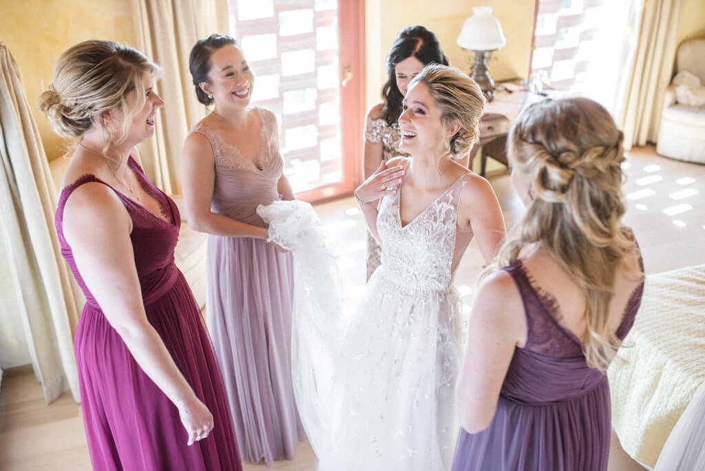 The bride is ready for the ceremony