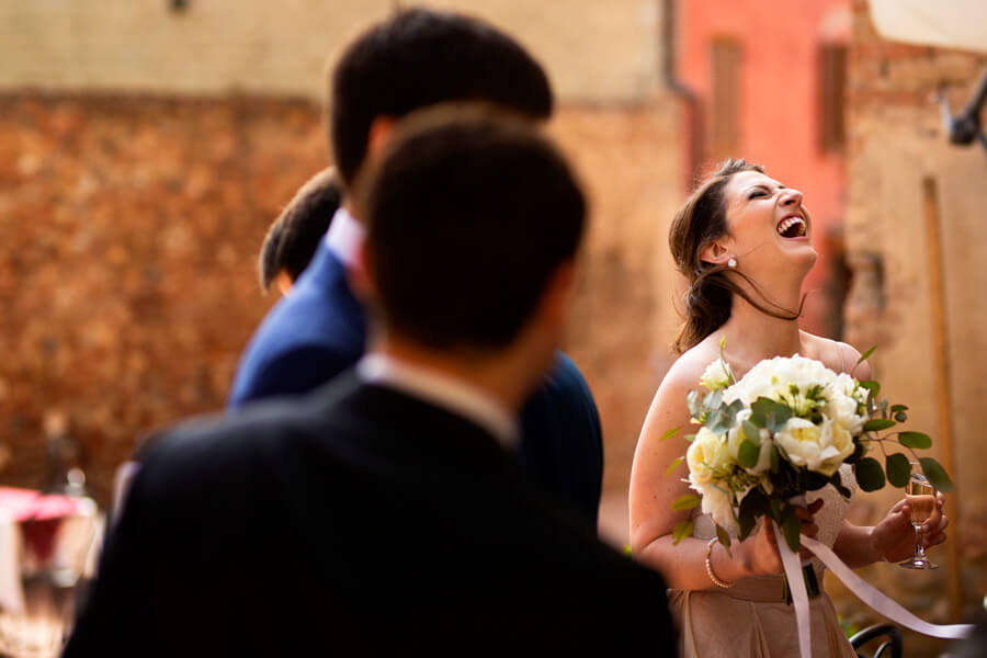 Civil ceremony in an italian medieval town