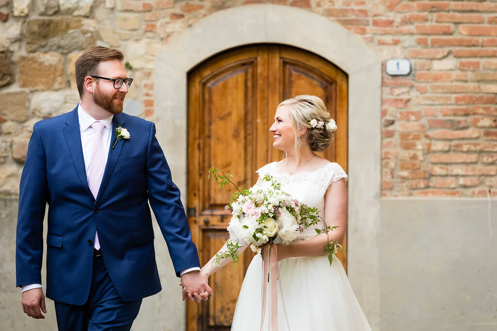 Civil ceremony in an tuscan medieval town