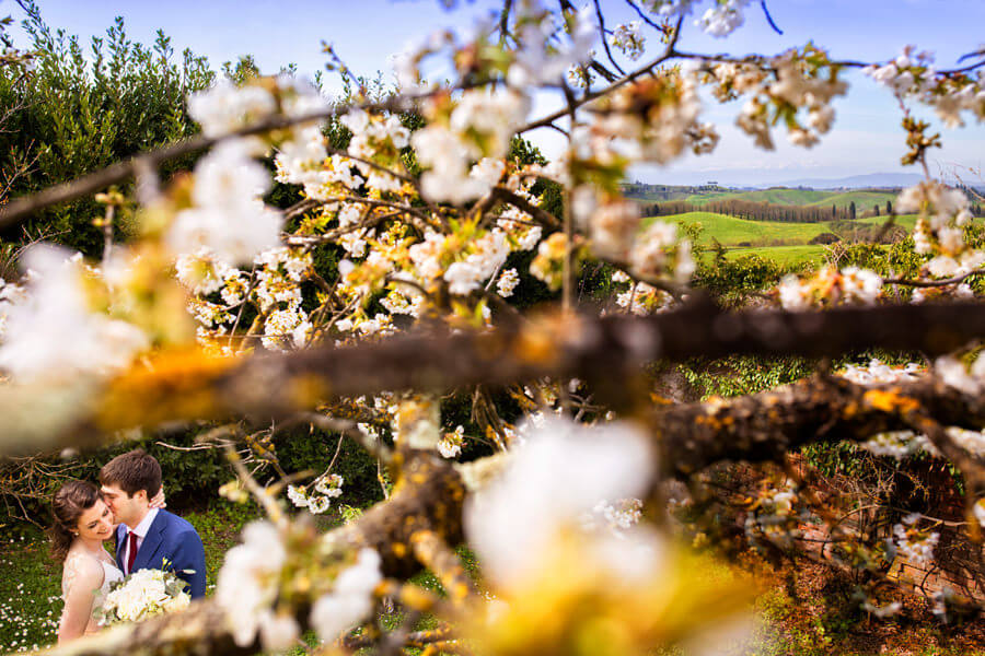 wedding over San Gimignano hills