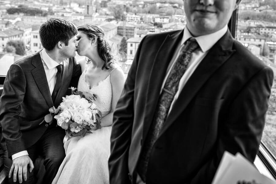 Civil wedding in an italian medieval town