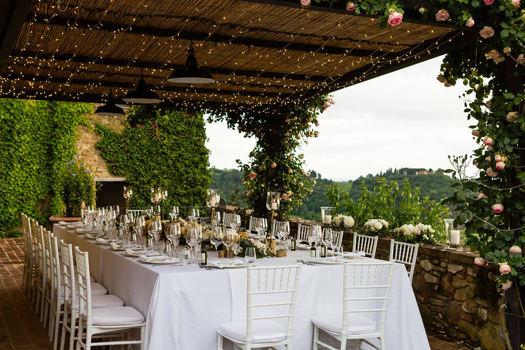 wedding reception underthe tuscan patio