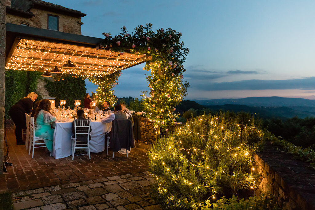  al fresco wedding dinner in Tuscany