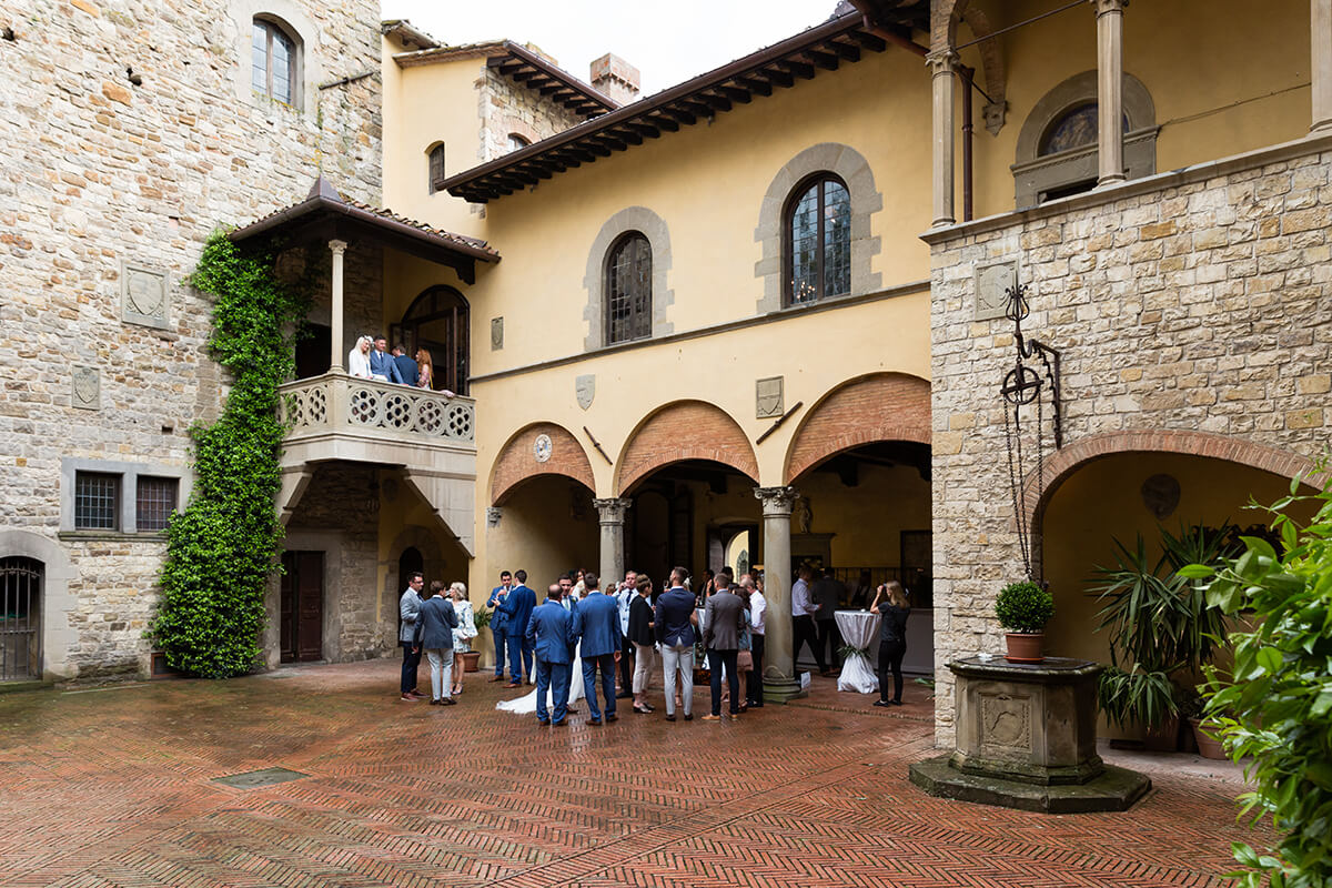 In tuscany castle wedding