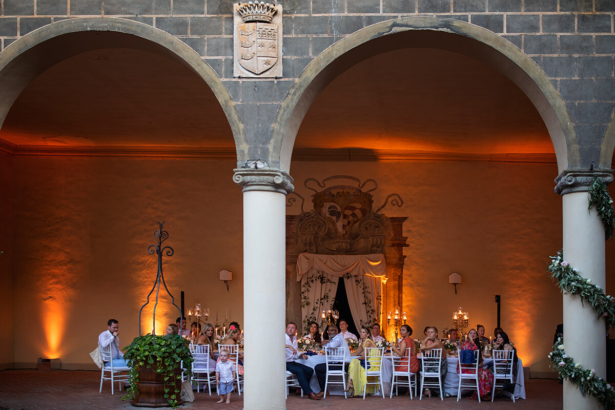 wedding reception in a Castle in Europe