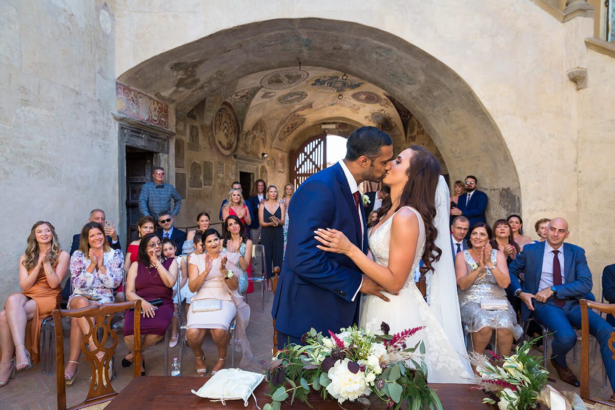 Ceremony in the courtyard at Certaldo