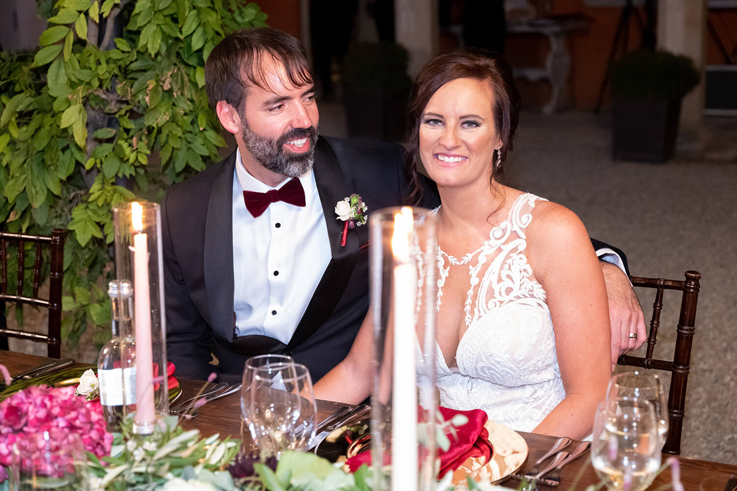 al fresco wedding dinner in Italy