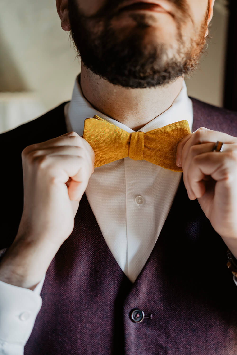 Groom prepares for the ceremony