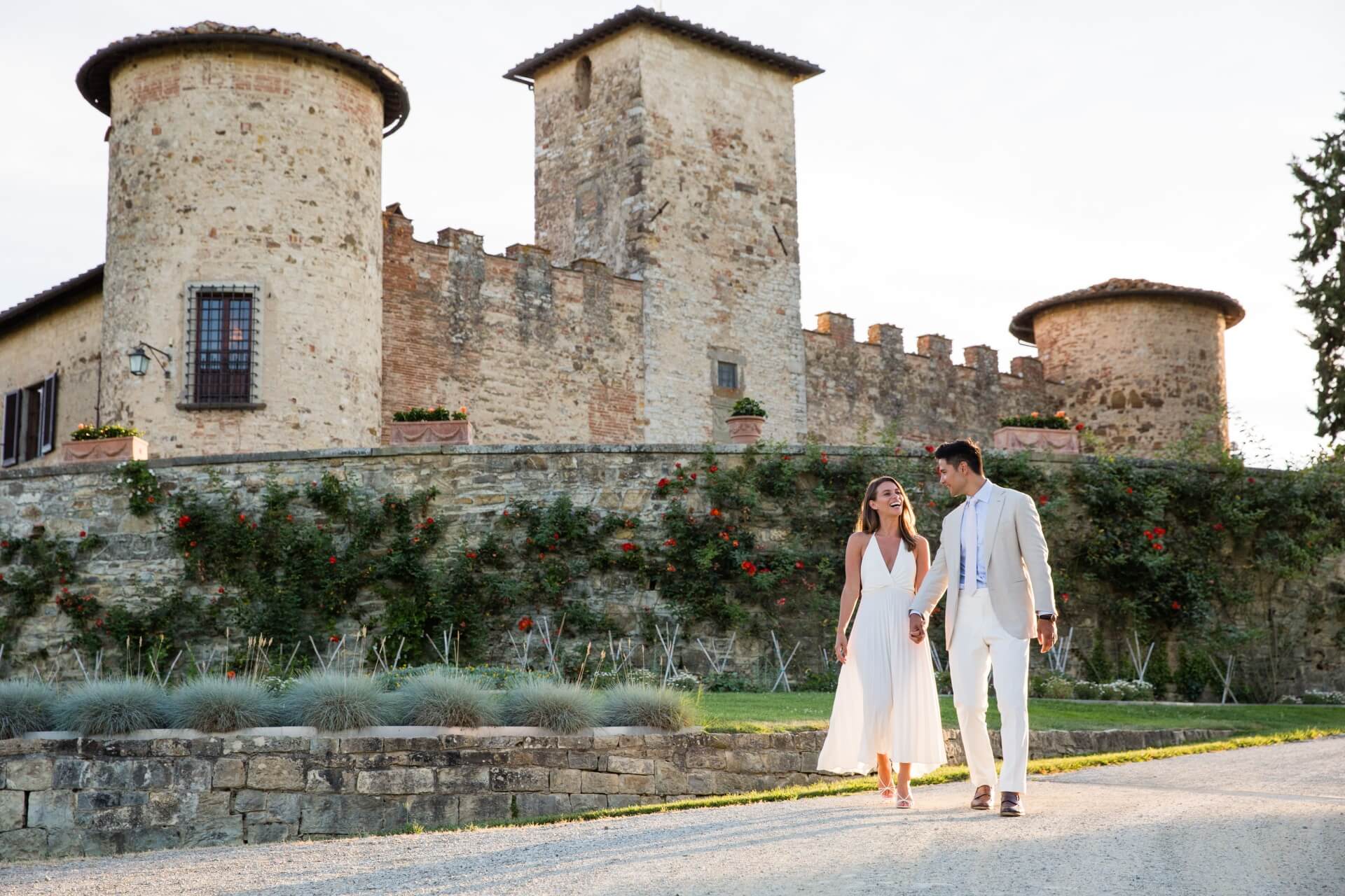 Castle winery wedding in Tuscany
